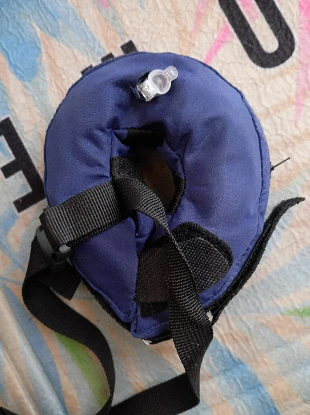 NEVER USED!! Protective Inflatable Collar FOR VERY SMALL Fur Baby - Navy Blue